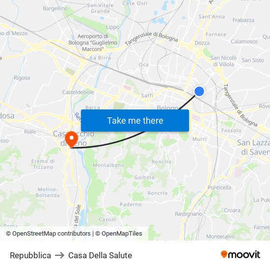 Repubblica to Casa Della Salute map