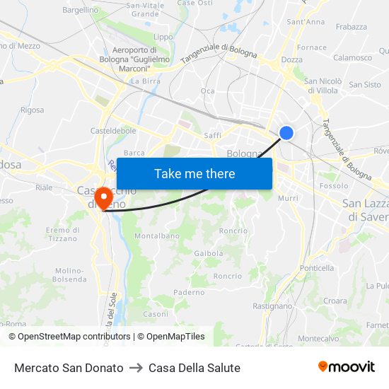 Mercato San Donato to Casa Della Salute map