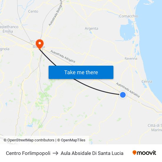 Centro Forlimpopoli to Aula Absidale Di Santa Lucia map
