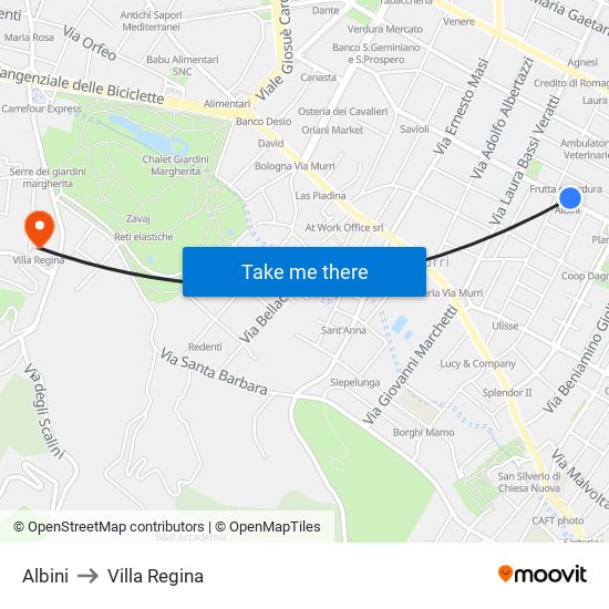 Albini to Villa Regina map