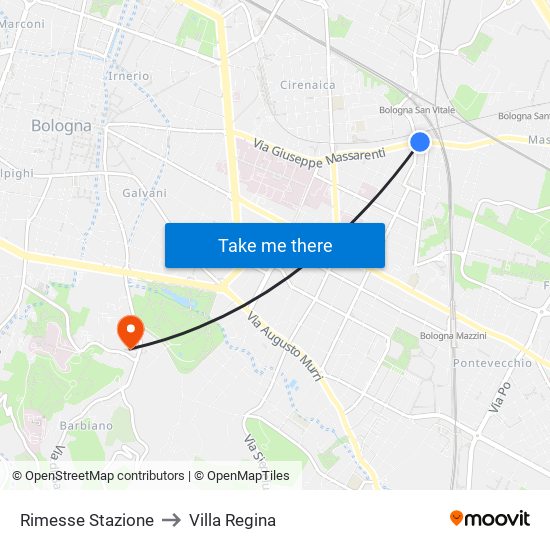 Rimesse Stazione to Villa Regina map