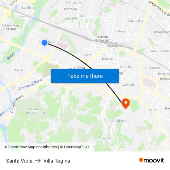 Santa Viola to Villa Regina map