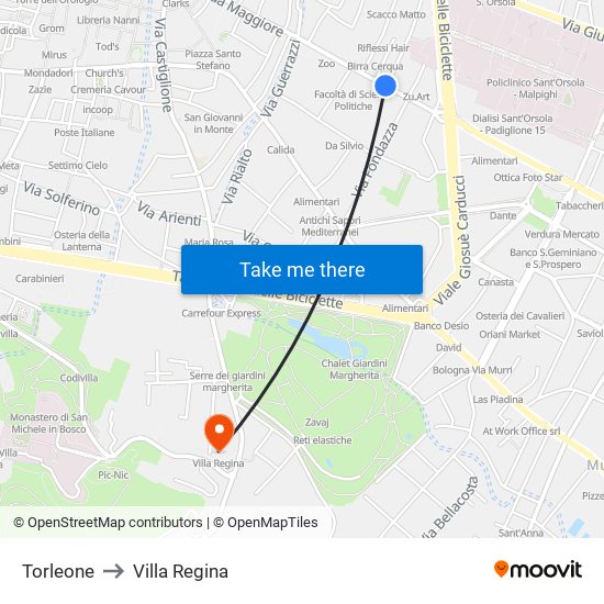 Torleone to Villa Regina map
