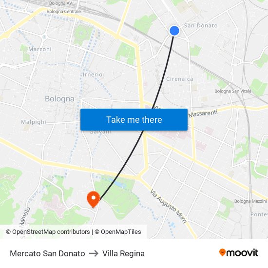 Mercato San Donato to Villa Regina map