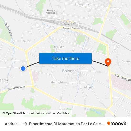 Andrea Costa to Dipartimento Di Matematica Per Le Scienze Economiche E Sociali map