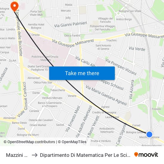 Mazzini Stazione to Dipartimento Di Matematica Per Le Scienze Economiche E Sociali map