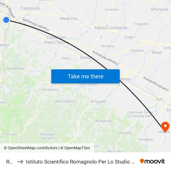 Ragno to Istituto Scientifico Romagnolo Per Lo Studio E La Cura Dei Tumori (I.R.S.T.) S.R.L. map