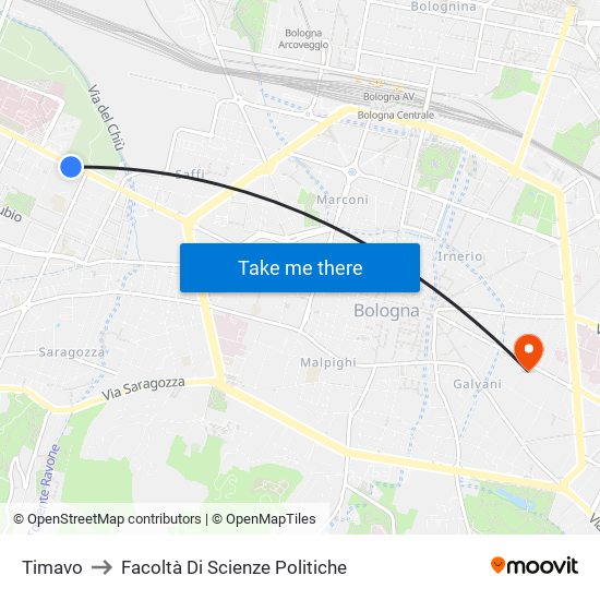 Timavo to Facoltà Di Scienze Politiche map