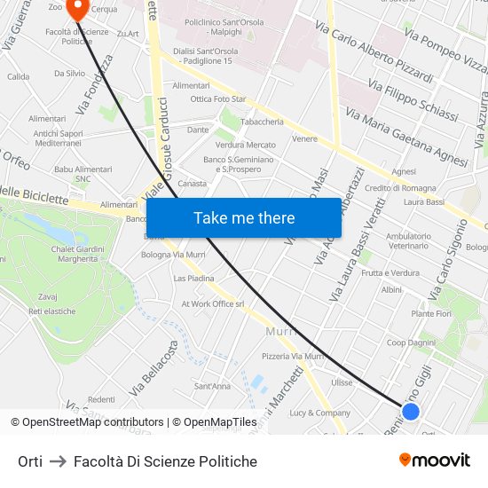 Orti to Facoltà Di Scienze Politiche map