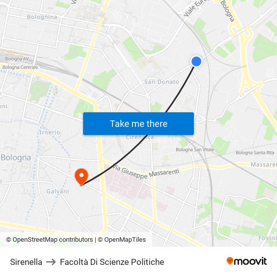 Sirenella to Facoltà Di Scienze Politiche map