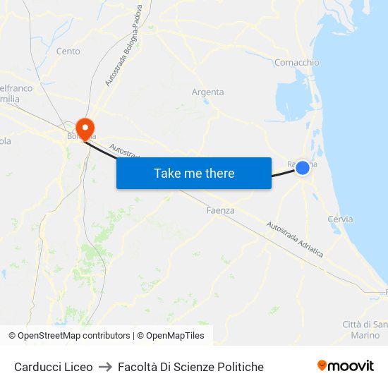 Carducci Liceo to Facoltà Di Scienze Politiche map