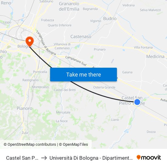 Castel San Pietro Terme to Università Di Bologna - Dipartimento Di Chimica ""G. Ciamician"" map