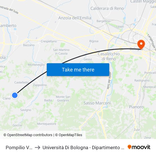 Pompilio Villa Verde to Università Di Bologna - Dipartimento Di Chimica ""G. Ciamician"" map