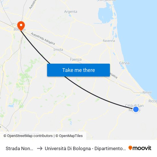 Strada Nona Gualdaria to Università Di Bologna - Dipartimento Di Chimica ""G. Ciamician"" map