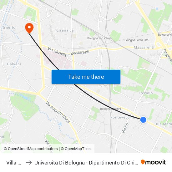 Villa Laura to Università Di Bologna - Dipartimento Di Chimica ""G. Ciamician"" map