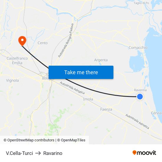 V.Cella-Turci to Ravarino map