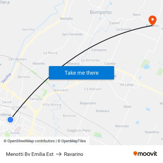 Menotti Bv Emilia Est to Ravarino map