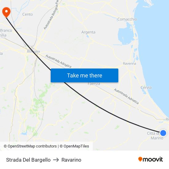 Strada Del Bargello to Ravarino map