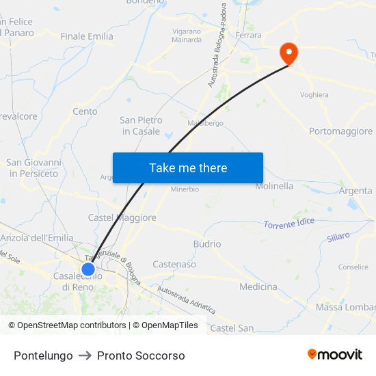 Pontelungo to Pronto Soccorso map