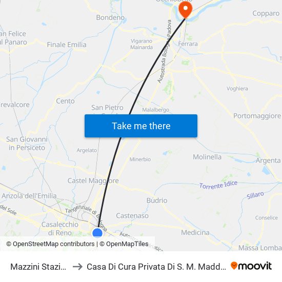 Mazzini Stazione to Casa Di Cura Privata Di S. M. Maddalena map