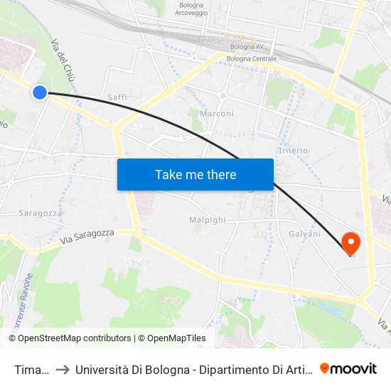 Timavo to Università Di Bologna - Dipartimento Di Arti Visive map
