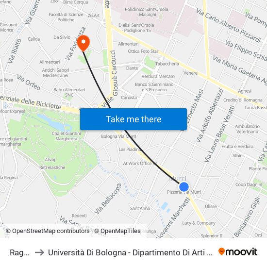 Ragno to Università Di Bologna - Dipartimento Di Arti Visive map