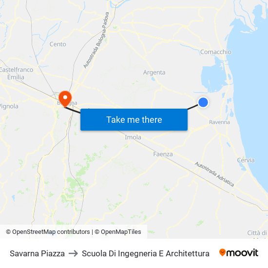 Savarna Piazza to Scuola Di Ingegneria E Architettura map
