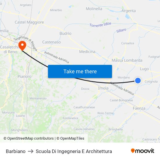 Barbiano to Scuola Di Ingegneria E Architettura map
