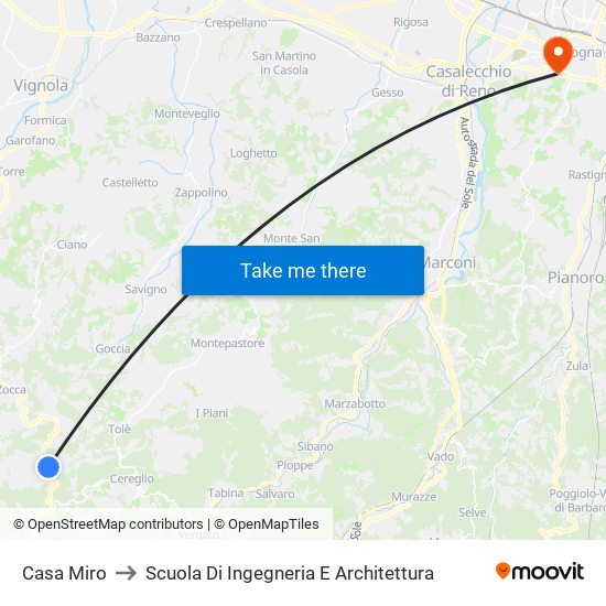 Casa Miro to Scuola Di Ingegneria E Architettura map