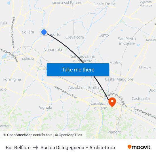 Bar Belfiore to Scuola Di Ingegneria E Architettura map