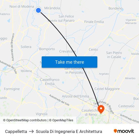 Cappelletta to Scuola Di Ingegneria E Architettura map