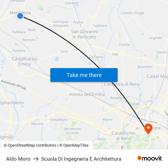 Aldo Moro to Scuola Di Ingegneria E Architettura map