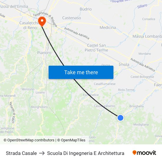 Strada Casale to Scuola Di Ingegneria E Architettura map