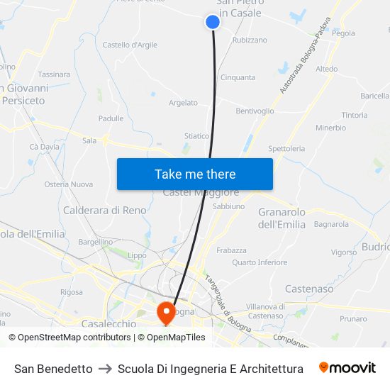 San Benedetto to Scuola Di Ingegneria E Architettura map