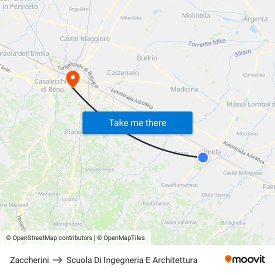 Zaccherini to Scuola Di Ingegneria E Architettura map