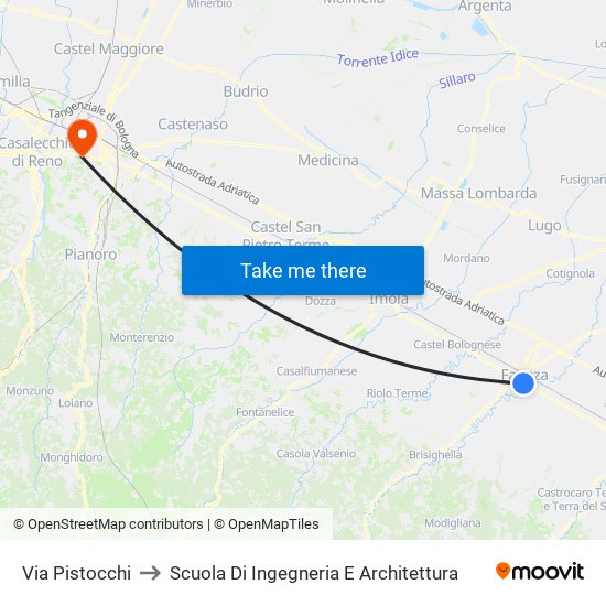Via Pistocchi to Scuola Di Ingegneria E Architettura map