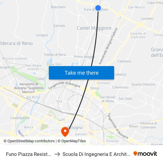 Funo Piazza Resistenza to Scuola Di Ingegneria E Architettura map