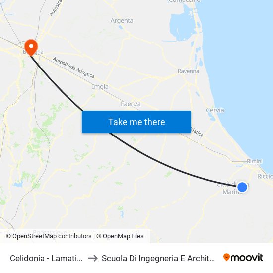 Celidonia - Lamaticcie to Scuola Di Ingegneria E Architettura map