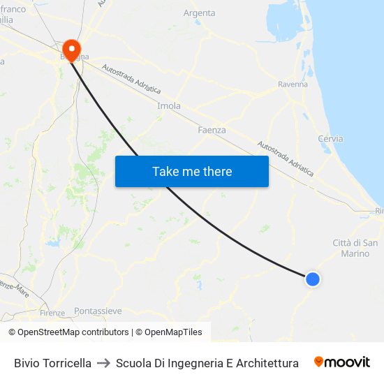Bivio Torricella to Scuola Di Ingegneria E Architettura map