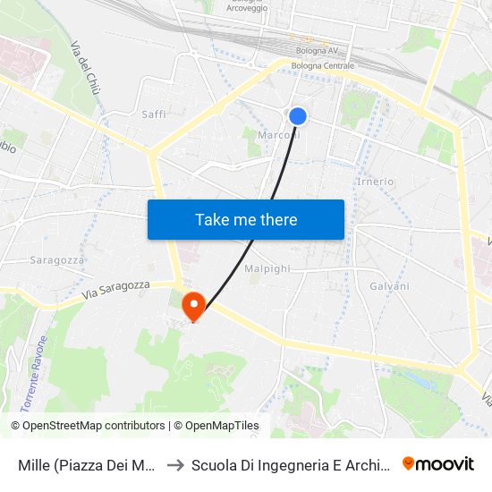Mille (Piazza Dei Martiri) to Scuola Di Ingegneria E Architettura map