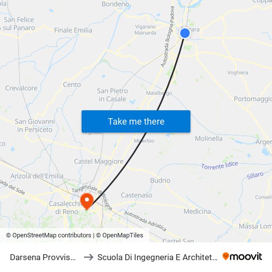 Darsena Provvisoria to Scuola Di Ingegneria E Architettura map