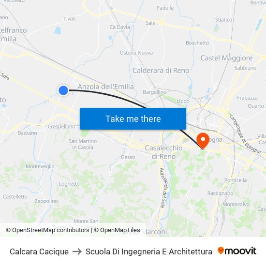Calcara Cacique to Scuola Di Ingegneria E Architettura map