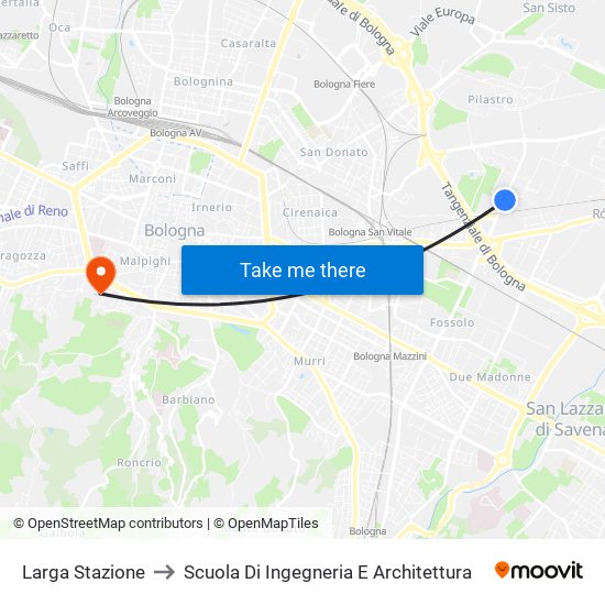 Larga Stazione to Scuola Di Ingegneria E Architettura map