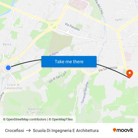 Crocefissi to Scuola Di Ingegneria E Architettura map