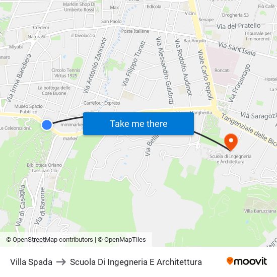 Villa Spada to Scuola Di Ingegneria E Architettura map