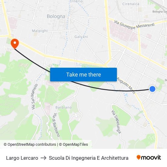 Largo Lercaro to Scuola Di Ingegneria E Architettura map