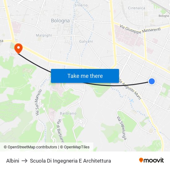 Albini to Scuola Di Ingegneria E Architettura map