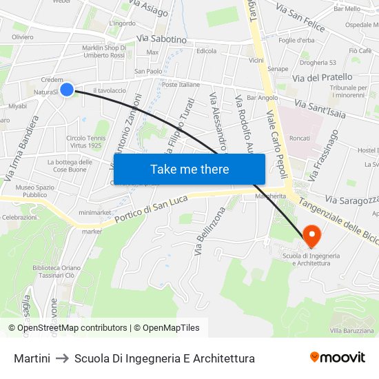 Martini to Scuola Di Ingegneria E Architettura map