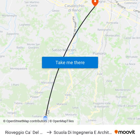 Rioveggio Ca` Del Sarto to Scuola Di Ingegneria E Architettura map