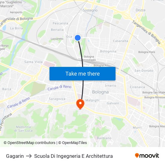 Gagarin to Scuola Di Ingegneria E Architettura map